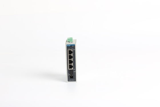 تيار مستمر و تيار متردد 1100 متر FX 4 10 / 100M RJ45 Din Rail Ethernet Switch 5 منافذ