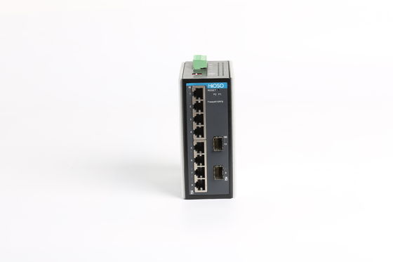 CCC معتمد IP40 Metal Shell DC12V Din Rail Ethernet Switch 10 Port