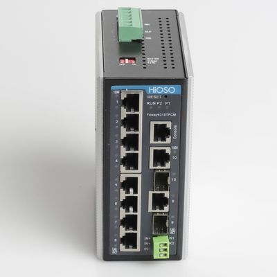 2 1000M Combo 8 10 / 100M RJ45 Din Rail Ethernet Switch 10 منافذ
