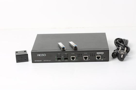 HiOSO بيتزا Box Metal Epon Olt 2 Ports Standalone 2 PON OLT Optical Line Terminal