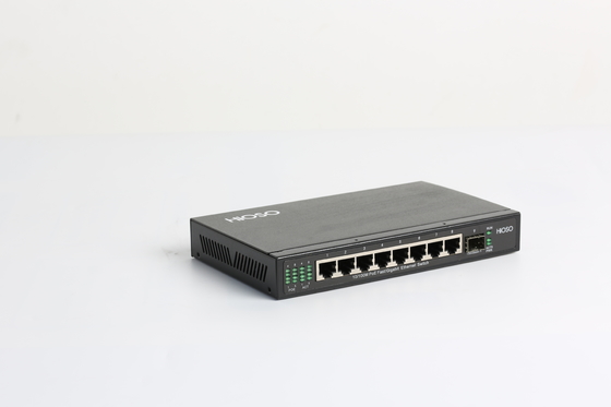 شبكة تبديل إيثرنت بو 8 منافذ مع منفذ جيجابت كومبو DC48V
